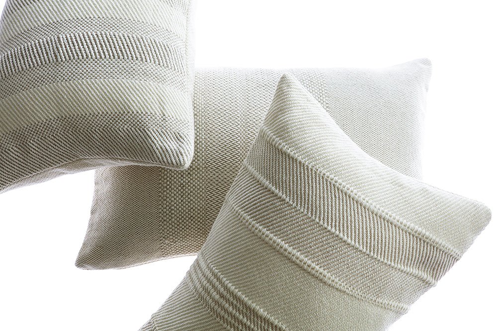Grey Woven Wool Lumbar Pillow - Image 3
