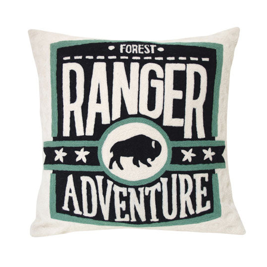 STBR | hand embroidered throw pillow - Forest Ranger